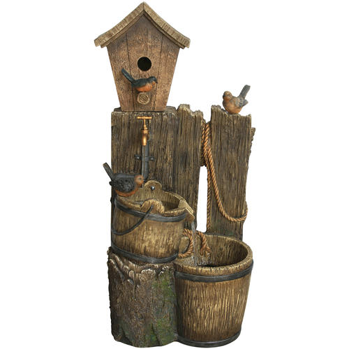 Enchanted Garden™ 38" Feathered Friends Tiered Water Fountain at Menards®
