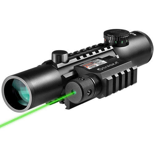 Barska Electro Sight 4x 30mm IR Sight with Multirail Green Laser Combo