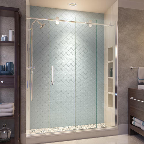 RODA by Basco Vinesse Lux Rolling Door and Fixed Panel Shower Enclosure