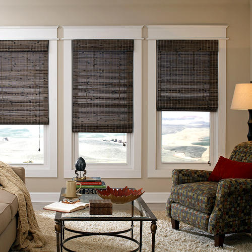 Intercrown Corded Natural Woven Wood Roman Shades 36" x 64" at Menards®