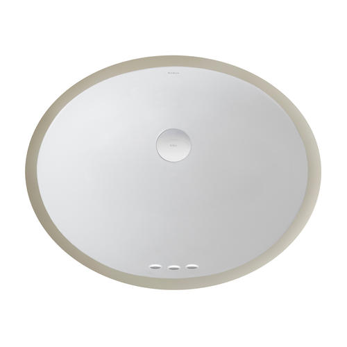 Elavo? White Ceramic Small Oval Undermount Bathroom Sink w/ Overflow ...