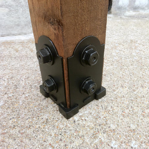 OZCO Ornamental Wood Ties 4 in. x 4 in. Black Galvanized Steel