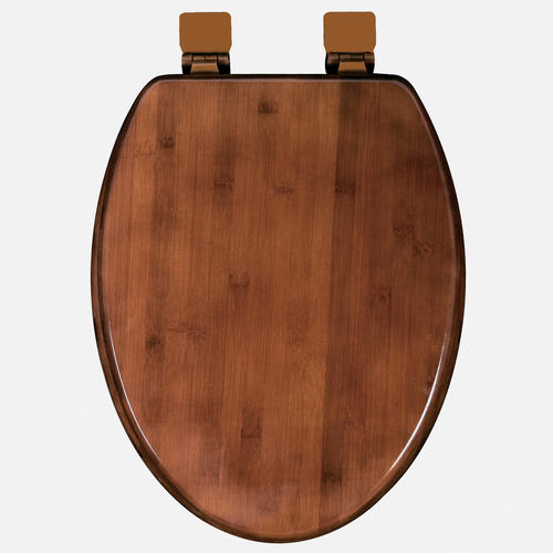 Tuscany Tiger Wood Bamboo Wood Elongated Toilet Seat with Release 'N