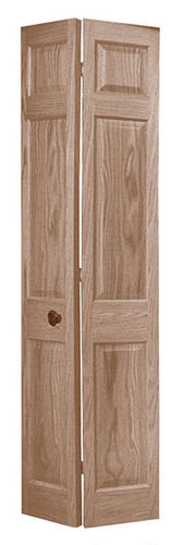 Mastercraft Unfinished 6-Panel Oak 2-Leaf Bifold Door at Menards®