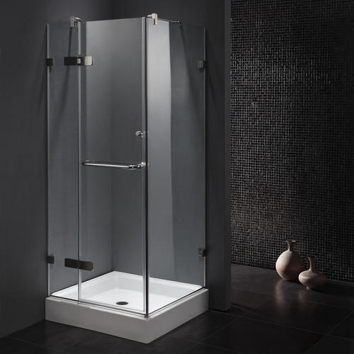 VIGO 32" x 32" Clear/Chrome Frameless Shower Enclosure with Base at