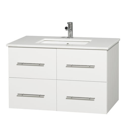  White Bathroom Vanity with Square Porcelain UM Sink at Menards