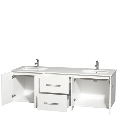 Wyndham Collection Centra 72" White Double Bathroom Vanity with UM ...