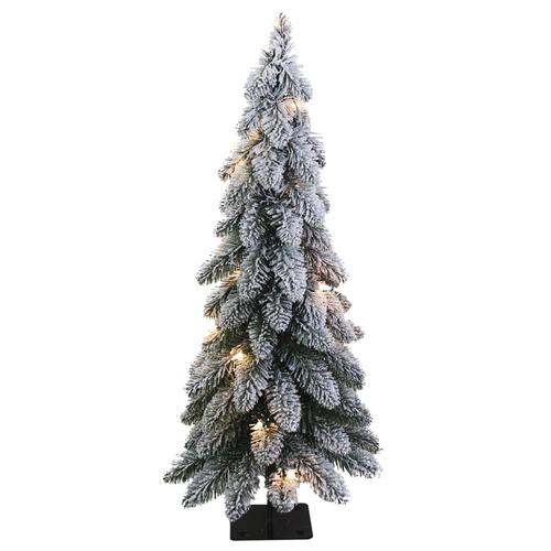 Enchanted Forest® 2.5&#39; Flocked Green Pencil Artificial Christmas Tree at Menards®