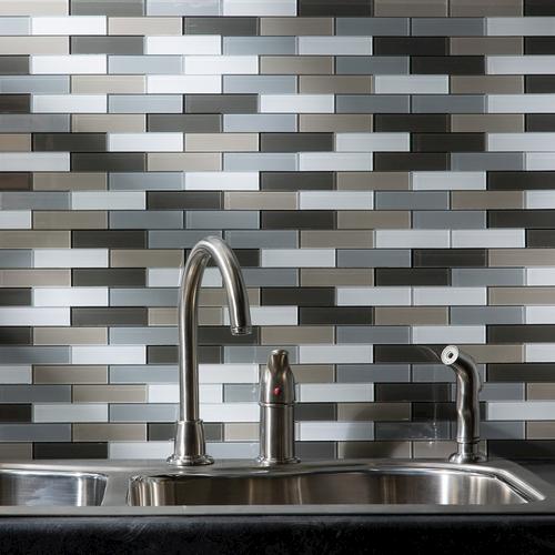 Aspect 12quot; x 4quot; Matted Subway Glass Peel  Stick Backsplash Tiles  3 pcs at Menards®