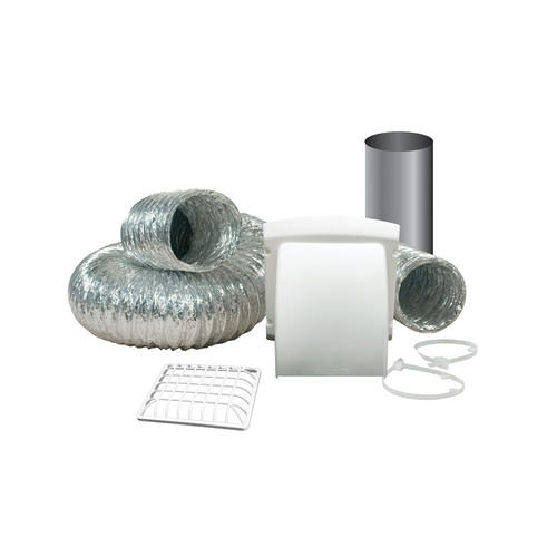 Dundas Jafine ProMax White Dryer Vent Kit w/ 4" x 8' ProFlex Duct at