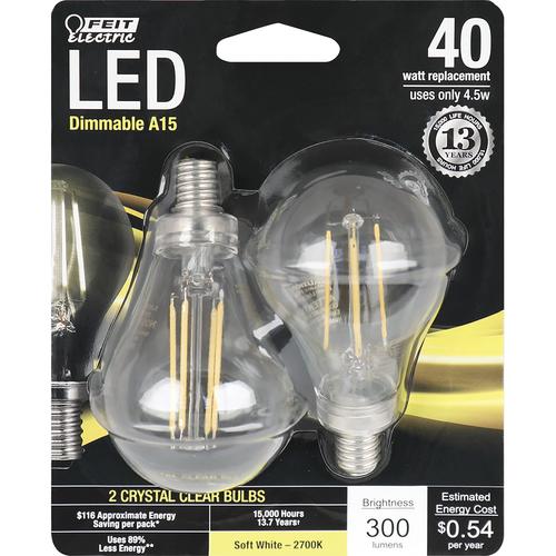 Feit Electric® A15 Dimmable Candelabra LED Bulb 2 Pack at Menards®
