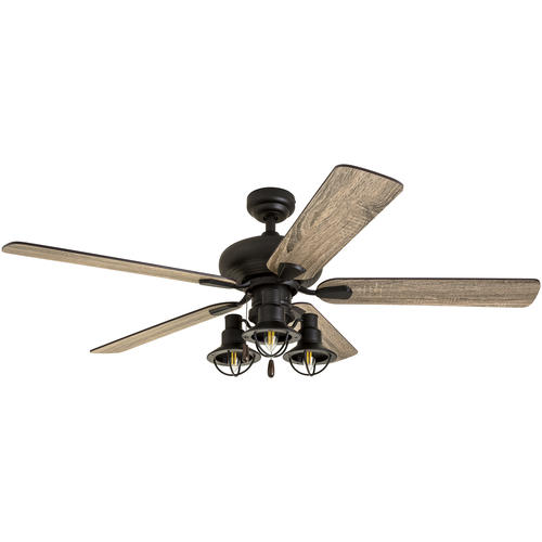 Patriot Lighting® Crown Point 52" Matte Black Industrial LED Ceiling