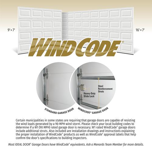 Ideal Door® Traditional White Insulated W1 WindCode Garage Doors at