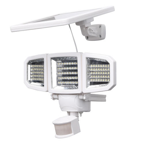 Patriot Lighting® White Integrated LED Triple Head Solar Powered Motion