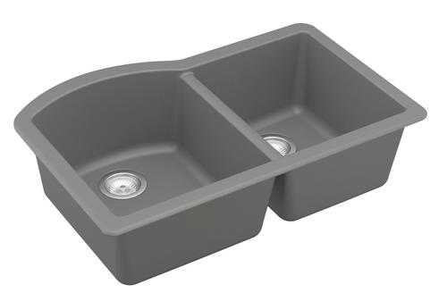 Karran Undermount 32" Quartz Double Bowl Kitchen Sink at ...