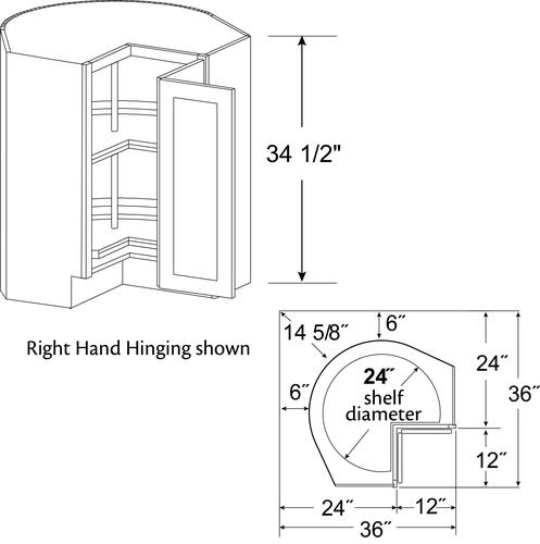 Cardell® Concepts 36" Revolving Easy-Reach Kitchen Corner Base Cabinet at Menards®