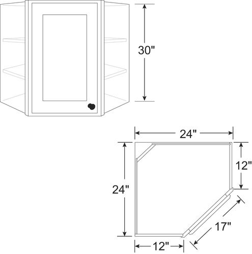 Cardell® Concepts 24" W x 30" H Diagonal Kitchen Corner ...
