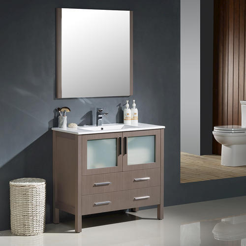  36quot; Gray Oak Modern Bathroom Vanity w/ Undermount Sink at Menards