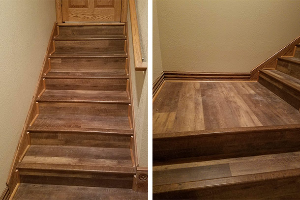 Vinyl Plank Stairs Project By Benjamin At Menards Vinyl Plank Stairs Project By