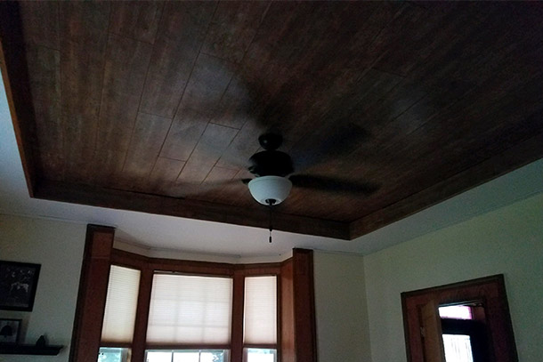 Sophisticated Dark Wood Tray Ceiling Project By Josh At