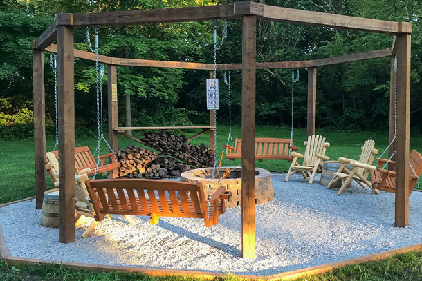 Swings Around Fire Pit Plans