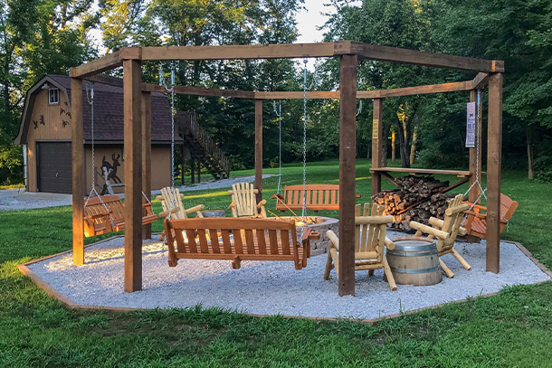 Octagon Fire Pit Swings Project By Barry At Menards
